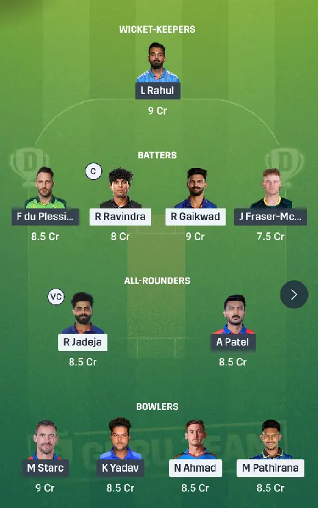 CSK vs DC Today Dream11 Team 1