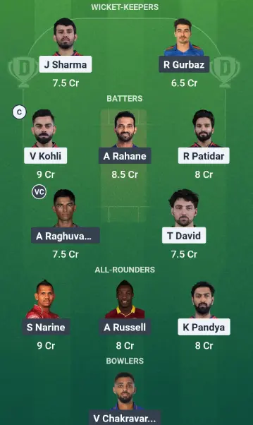Today IPL Match Dream11 Best Team Suggestion Option 1