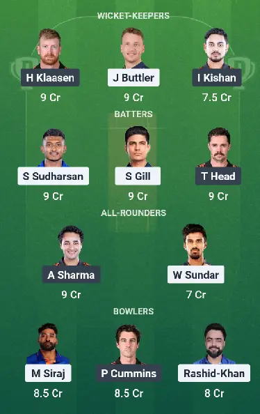 GT vs SRH Dream11 Team 2
