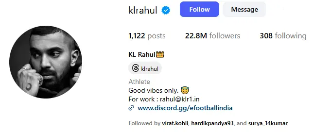 KL Rahul Instagram