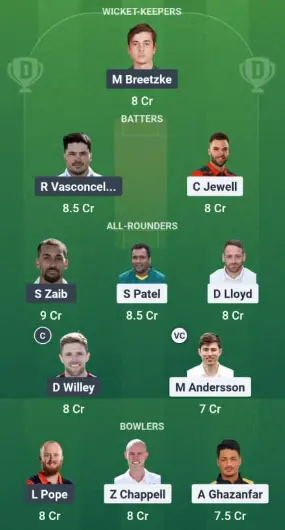 DER vs NOR Dream11 Team Option 1