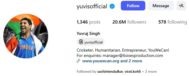 Yuvraj Singh Instagram