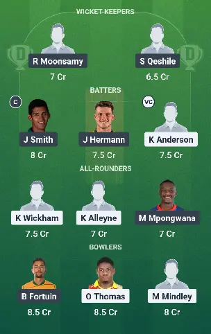 WI-A vs SA-A Dream11 Team 1