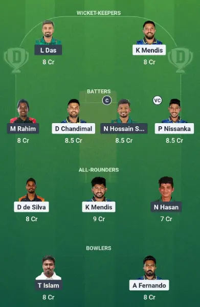 SL vs BAN Dream11 Team for Today Prediction