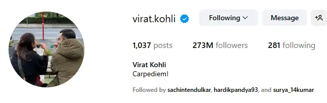 Virat Kohli Instagram