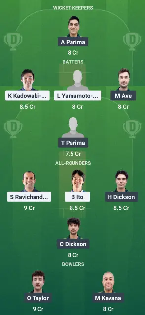 JPN vs COK Dream11 Team